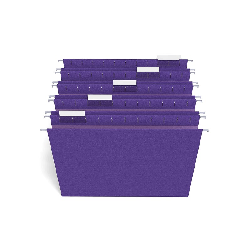 Staples 419200 Hanging File Folders 5 Tab Letter Size Purple 25/Box (419200) - Image 2
